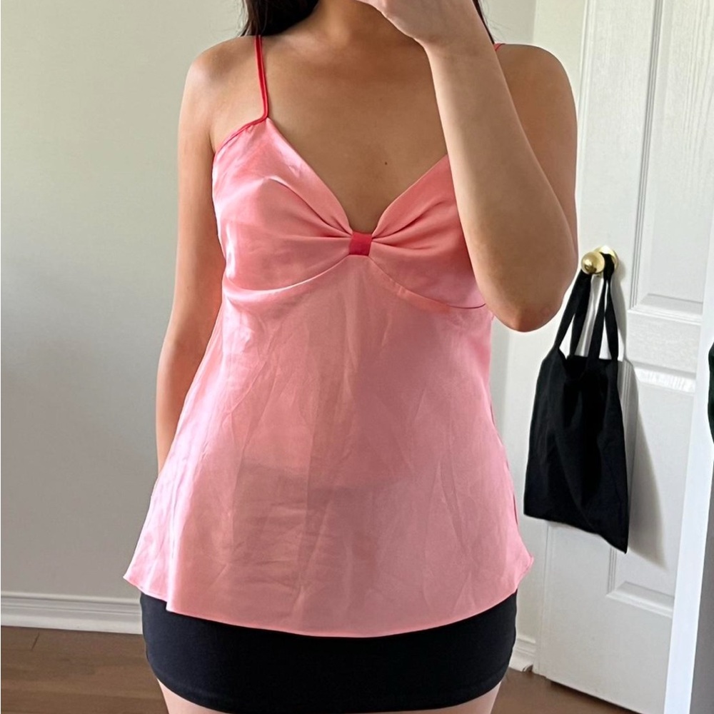 Pink Satin Camisole Top